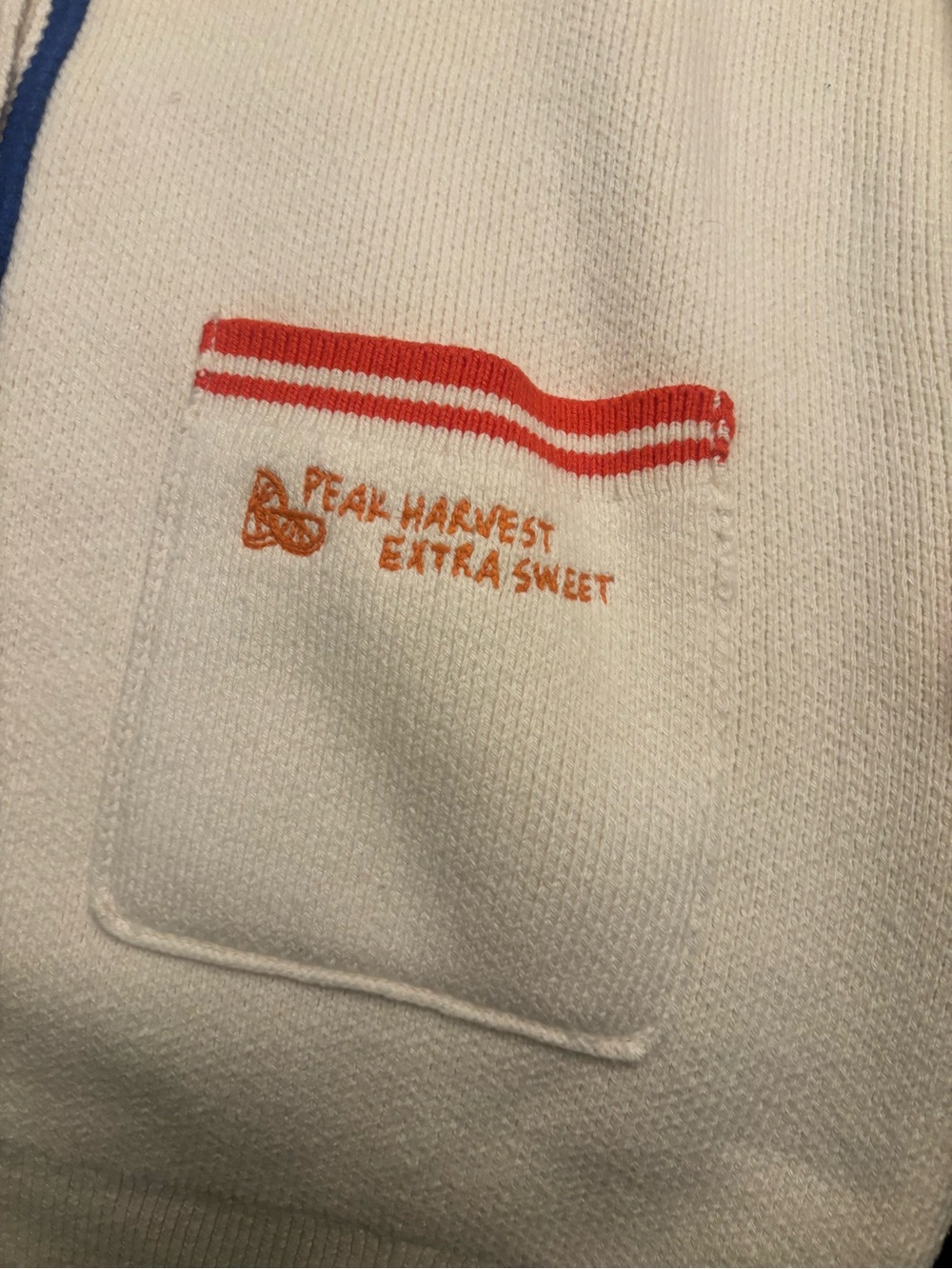 Anthropologie - Maeve Cream Sweater Cardigan with Orange & Green Fruit Graphic - Picture 5 of 10